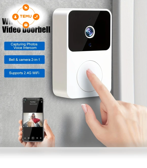 Video Doorbell Camera with Night Vision, WiFi Security, App Control — Smart Home Security