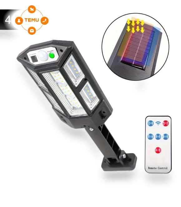 43 LED Solar Light with Motion Sensor and Remote Control — Outdoor Security & Flood Lighting