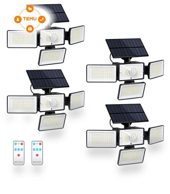 Solar Motion Sensor Outdoor Lighting, 288 LED, Remote Control — Outdoor Security & Flood Lighting