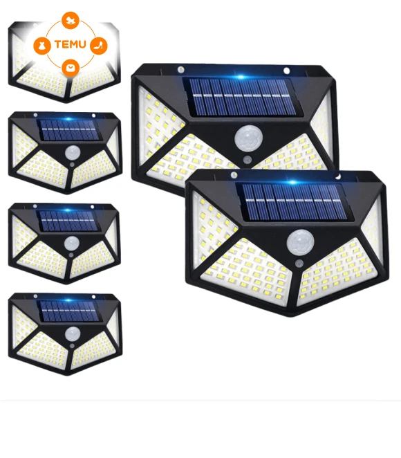 6pcs Solar Wall Light with Motion Sensor, Outdoor LED Light Strip for Garden, Patio, Yard, Fence, Garage, Porch... — Outdoor Security & Flood Lighting