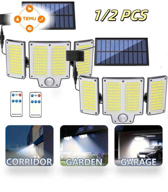 280 LED Outdoor Solar Lights with Motion Sensor — Outdoor Security & Flood Lighting