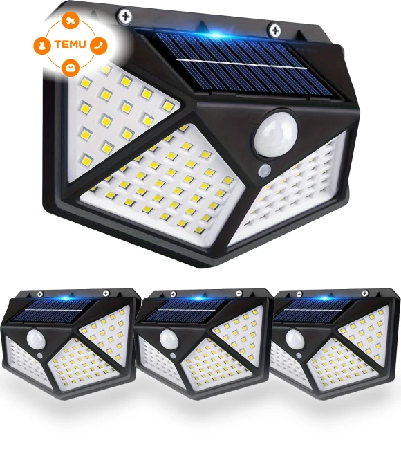 LED Solar Wall Light with Motion Sensor, 2 Packs — Outdoor Security & Flood Lighting