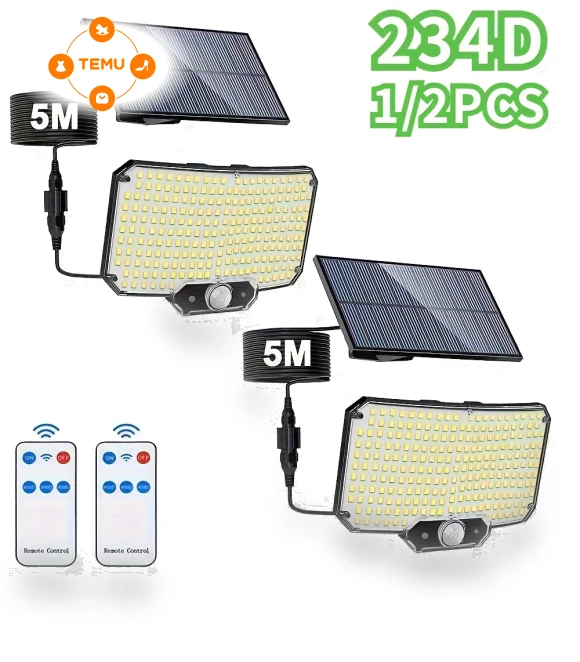 Outdoor Split Solar LED Wall Light with Motion Sensor and Remote Control — Outdoor Security & Flood Lighting