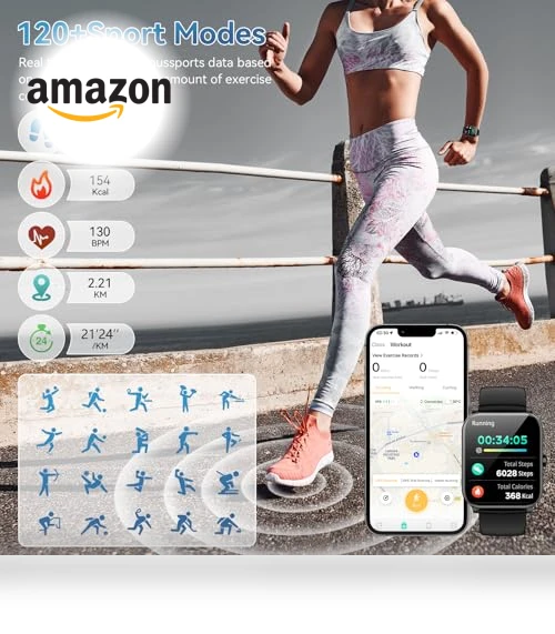 1.85" HD Smartwatch with Bluetooth Calls, Fitness Tracker — Smartwatches, Jacoosa