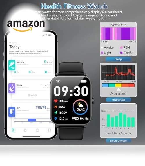 1.85" HD Smartwatch with Bluetooth Calls, Fitness Tracker — Smartwatches, Jacoosa
