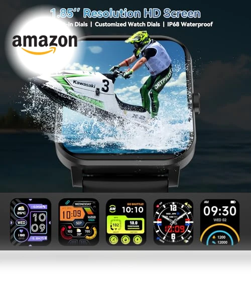 1.85" HD Smartwatch with Bluetooth Calls, Fitness Tracker — Smartwatches, Jacoosa