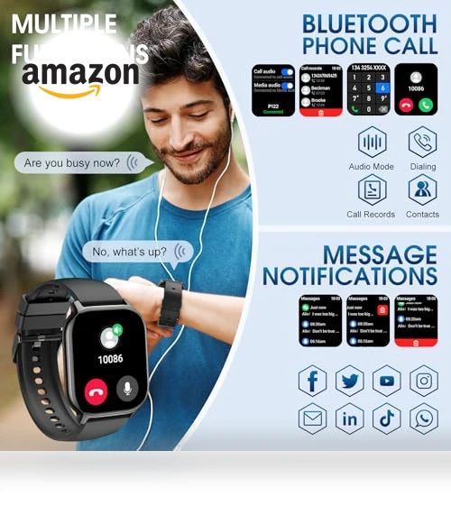 2.1" Smart Watch with Heart Rate Monitor, 120+ Sport Modes, IP68 Waterproof — Smartwatches, BP Doctor
