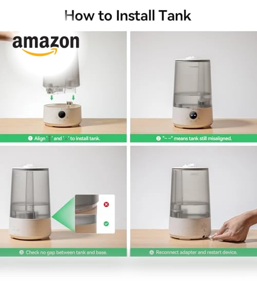 3.6 L Cool Mist Humidifier with Oil Diffuser and 7 Color Light — Air Moisturizers, Homvana
