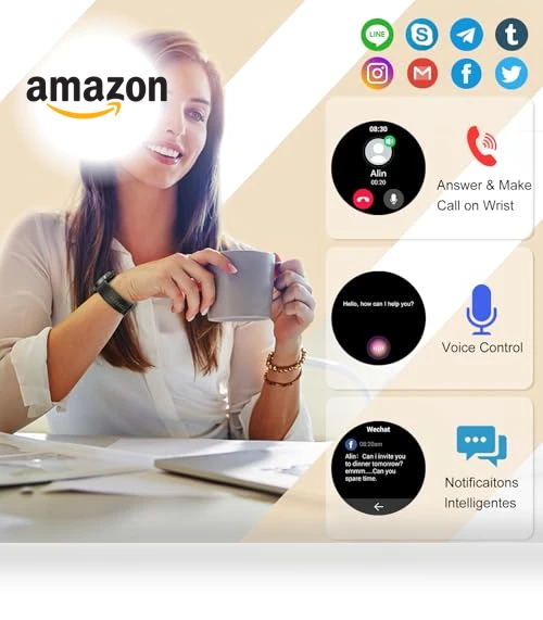 40mm AMOLED Touchscreen Smartwatch with Fitness Tracker — Smartwatches, Fempoin