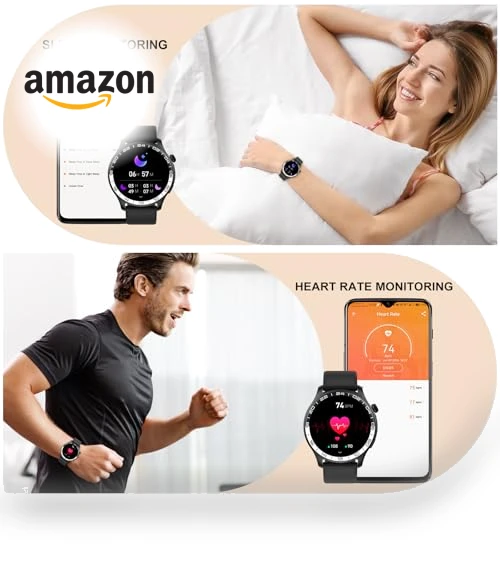 40mm AMOLED Touchscreen Smartwatch with Fitness Tracker — Smartwatches, Fempoin