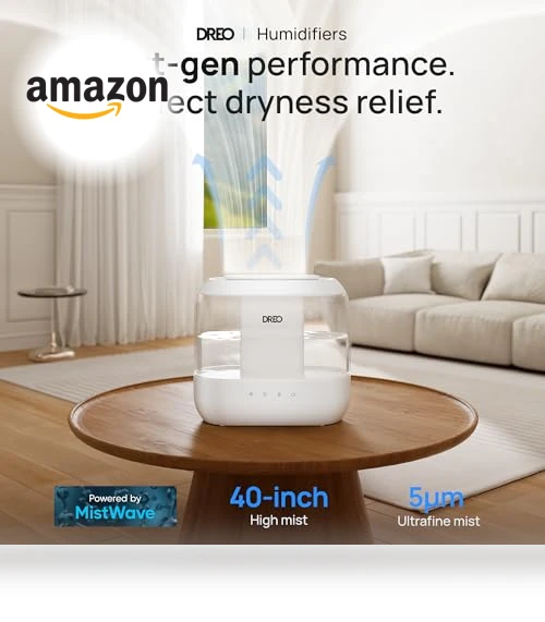 Top Fill 4L Supersized Cool Mist Humidifier — Air Moisturizers, Dreo
