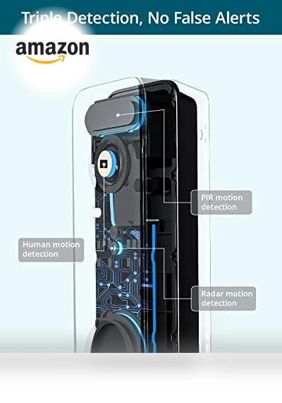 Wireless Doorbell Camera 5MP Ultra HD, No Monthly Fee, Works with Alexa & Google Assistant — Smart Home Security, AOSU
