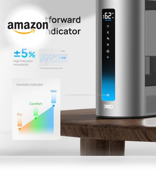 6L Smart Humidifier with Warm & Cool Mist for Large Rooms — Air Moisturizers, Dreo