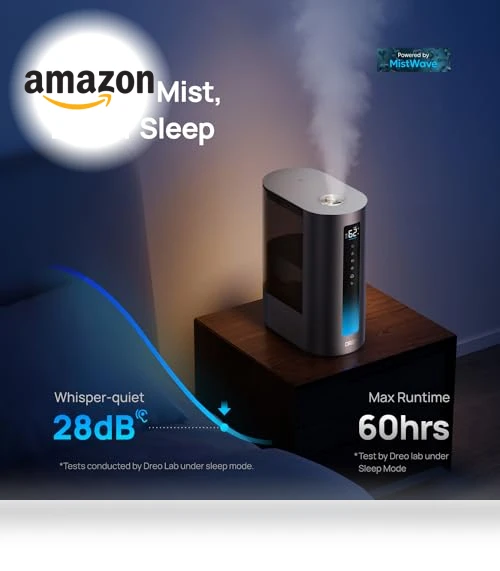 6L Smart Humidifier with Warm & Cool Mist for Large Rooms — Air Moisturizers, Dreo