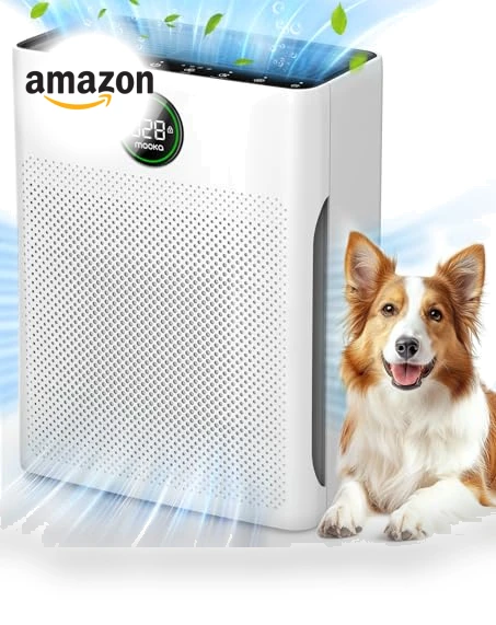 Large Room Air Purifier with Washable Filter and PM 2.5 Display — Electrostatic Air Purifiers, Mooka