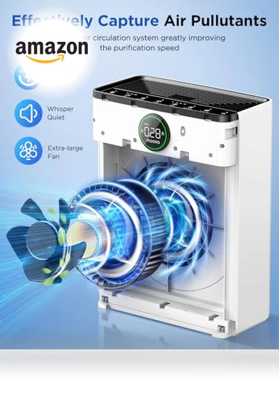 Large Room Air Purifier with Washable Filter and PM 2.5 Display — Electrostatic Air Purifiers, Mooka