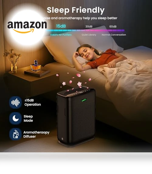 Large Room HEPA Air Purifier with PM 2.5 Display — Electrostatic Air Purifiers, AMEIFU
