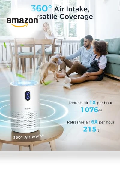 H13 True HEPA Air Purifier for Large Rooms up to 1076 ft² — Electrostatic Air Purifiers, Mooka