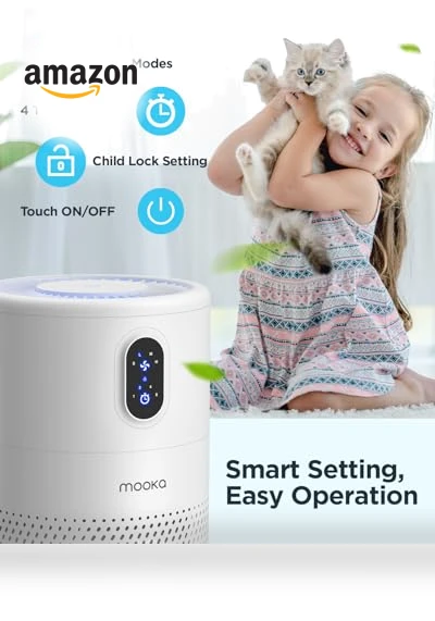 H13 True HEPA Air Purifier for Large Rooms up to 1076 ft² — Electrostatic Air Purifiers, Mooka