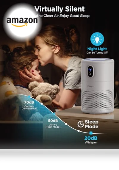 H13 True HEPA Air Purifier for Large Rooms up to 1076 ft² — Electrostatic Air Purifiers, Mooka