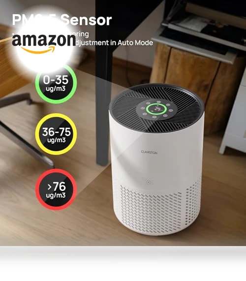 Large Room Air Purifier with Air Quality Sensors — Electrostatic Air Purifiers, CLARSTON