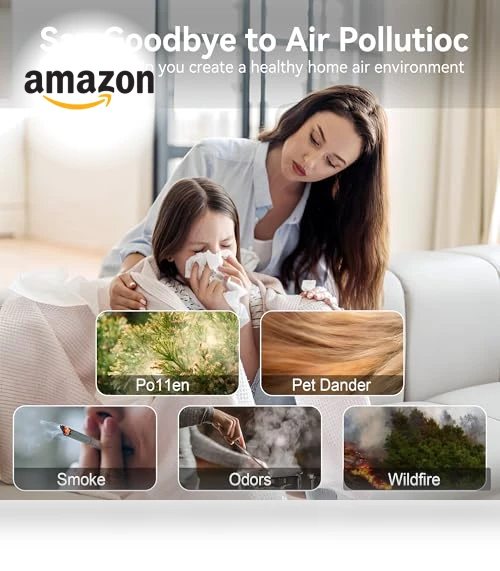 Large Room Air Purifier with H13 HEPA Filter for Pets, Smoke, and Odor — Electrostatic Air Purifiers, AIUZLK