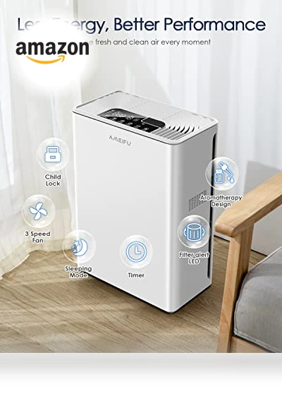 H13 True HEPA Air Purifier for Large Rooms up to 2300sq.ft — Electrostatic Air Purifiers, AMEIFU