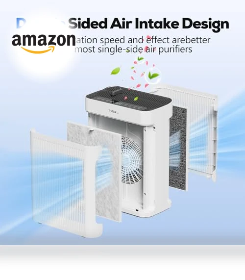 Large Room Air Purifier with H13 HEPA Filter and PM 2.5 Sensor — Electrostatic Air Purifiers, TERAIR