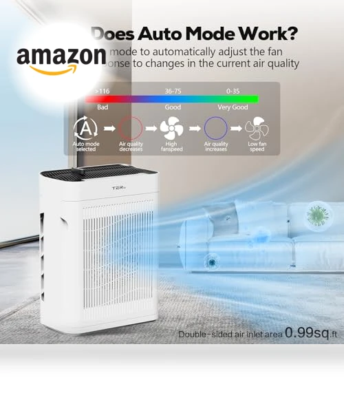 Large Room Air Purifier with H13 HEPA Filter and PM 2.5 Sensor — Electrostatic Air Purifiers, TERAIR
