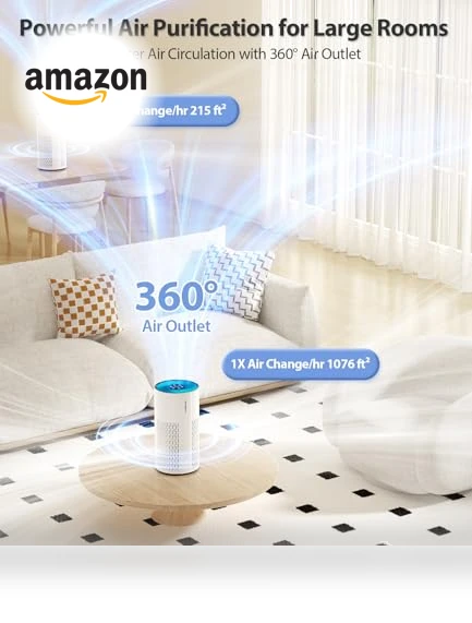 Large Room Air Purifier with HEPA Filter and Sleep Mode — Electrostatic Air Purifiers, ECOSELF