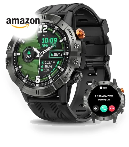 Military Smart Watch with Bluetooth Call, Fitness Tracker — Smartwatches, DEKELIFE