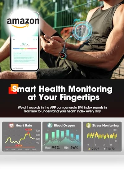 Military Smart Watch with Bluetooth Call, Fitness Tracker — Smartwatches, DEKELIFE