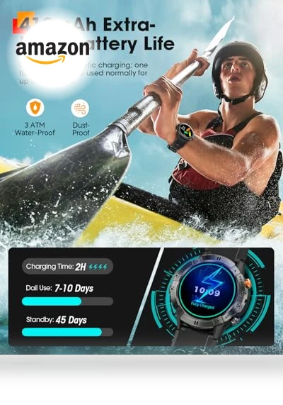 Military Smart Watch with Bluetooth Call, Fitness Tracker — Smartwatches, DEKELIFE
