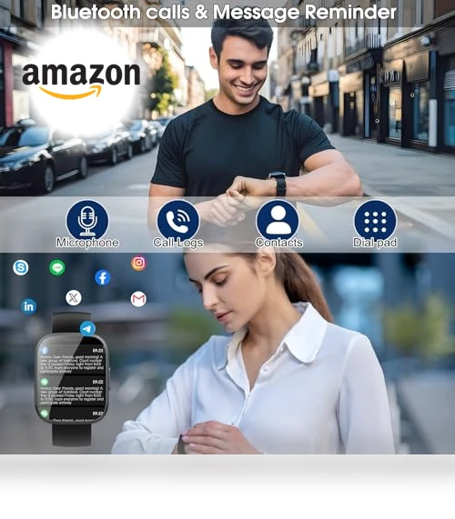 1.95" HD Touch Screen Smart Watch with Bluetooth Call, Fitness Tracker — Smartwatches, Puqo