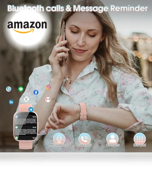 Smart Watch with Bluetooth Call, 1.95" HD Touch Screen, Fitness & Sleep Tracker — Smartwatches, Puqo