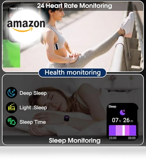 Smart Watch with Bluetooth Call, 1.95" HD Touch Screen, Fitness & Sleep Tracker — Smartwatches, Puqo