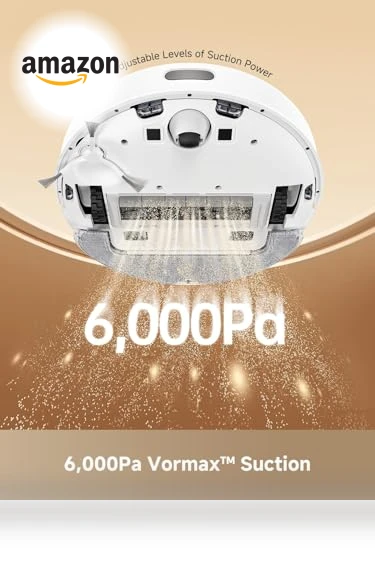 Robot Vacuum and Mop with Self-Emptying Base, 6000 Pa Suction, LiDAR Navigation — Smart Cleaning Robots, Dreame