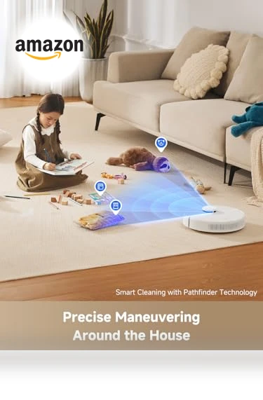 Robot Vacuum and Mop with Self-Emptying Base, 6000 Pa Suction, LiDAR Navigation — Smart Cleaning Robots, Dreame