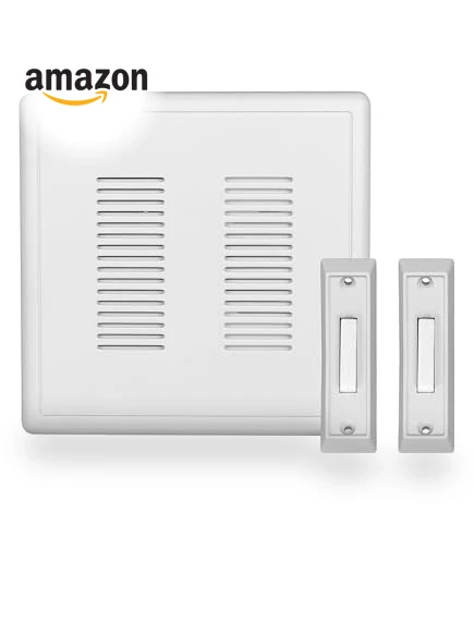 Electric Doorbell Kit with Selectable Ring Chimes — Push Buttons, NICOR Lighting