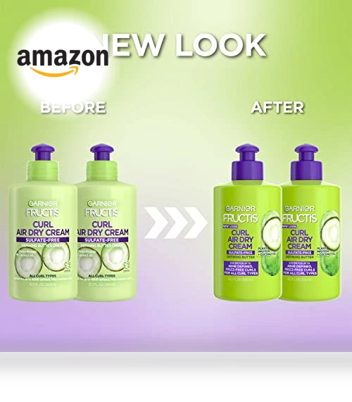 Curl Nourish Air Dry Cream, Sulfate Free Defining Butter Leave-in Conditioner — Hair Nourishing Oils, Garnier