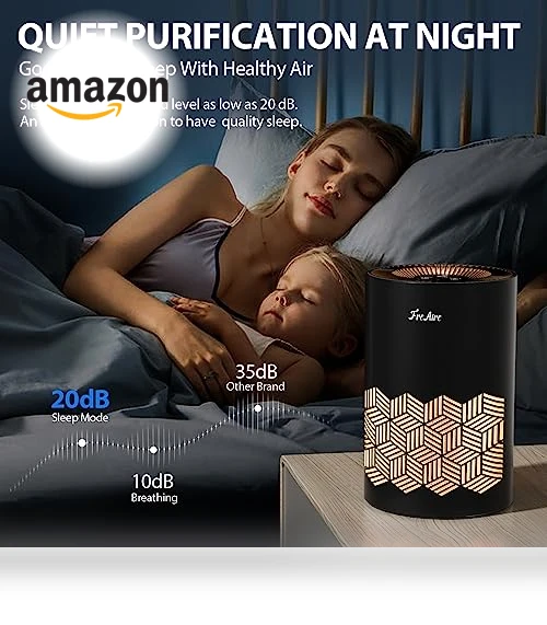 HEPA Air Purifier with RGB Lights for Bedroom — Electrostatic Air Purifiers, FreAire