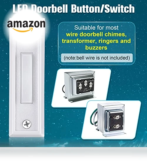 Lighted Doorbell Button with LED Light — Push Buttons, Saillong