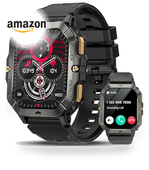 Military Smart Watch with Call Function, Fitness Tracker for Men — Smartwatches, DEKELIFE
