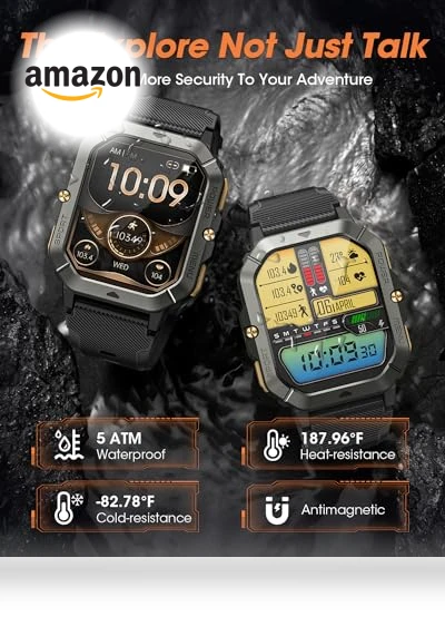 Military Smart Watch with Call Function, Fitness Tracker for Men — Smartwatches, DEKELIFE