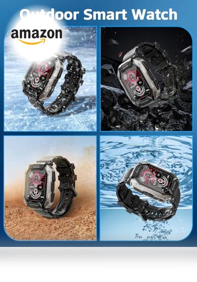 Military Smart Watch with Bluetooth Calls, 100+ Sport Modes, IP68 Waterproof — Smartwatches, Rumatas