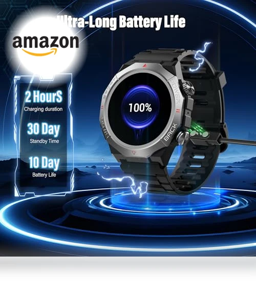 Military Smart Watch with Call Function, 1.39" HD Display, 110+ Sport Modes, IP68 Waterproof — Smartwatches, Atheewon