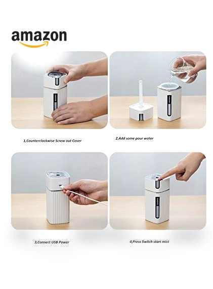 Mini Ultrasonic Humidifier with Night Light - 300mL USB Air Moisturizer — Air Moisturizers, Fidgylia