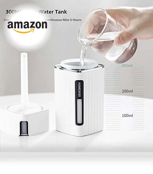 Mini Ultrasonic Humidifier with Night Light - 300mL USB Air Moisturizer — Air Moisturizers, Fidgylia