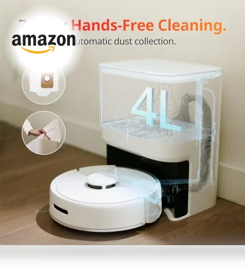 Mini Robot Vacuum and Mop Combo with Self-Emptying Base, LiDAR Navigation — Smart Cleaning Robots, SwitchBot