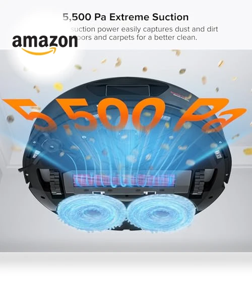 Robot Vacuum and Mop with Auto-Drying and Washing, 5500Pa Suction — Smart Cleaning Robots, Roborock